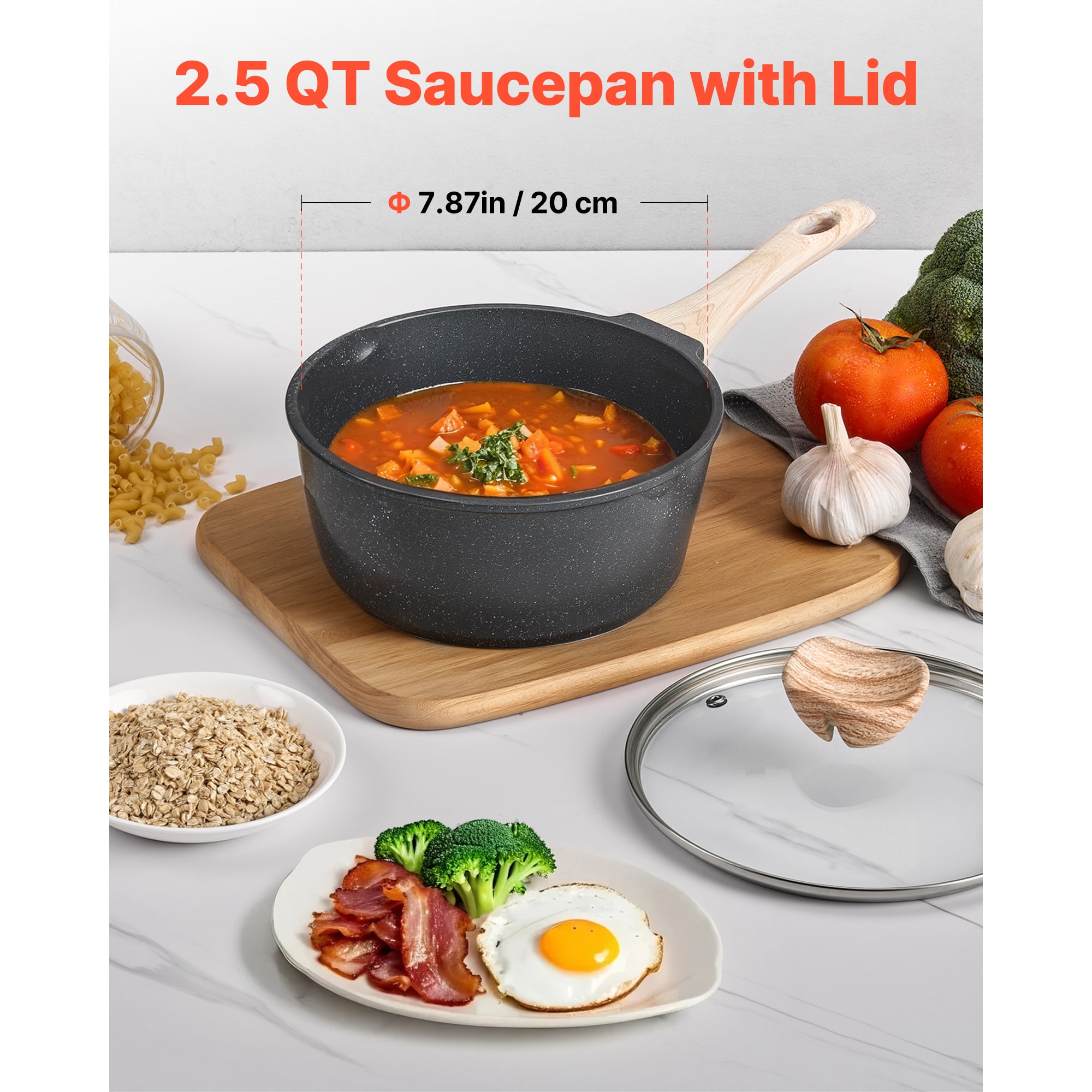 Nonstick Saucepan With Detachable Handle And Tempered Glass Lid_voghion.com